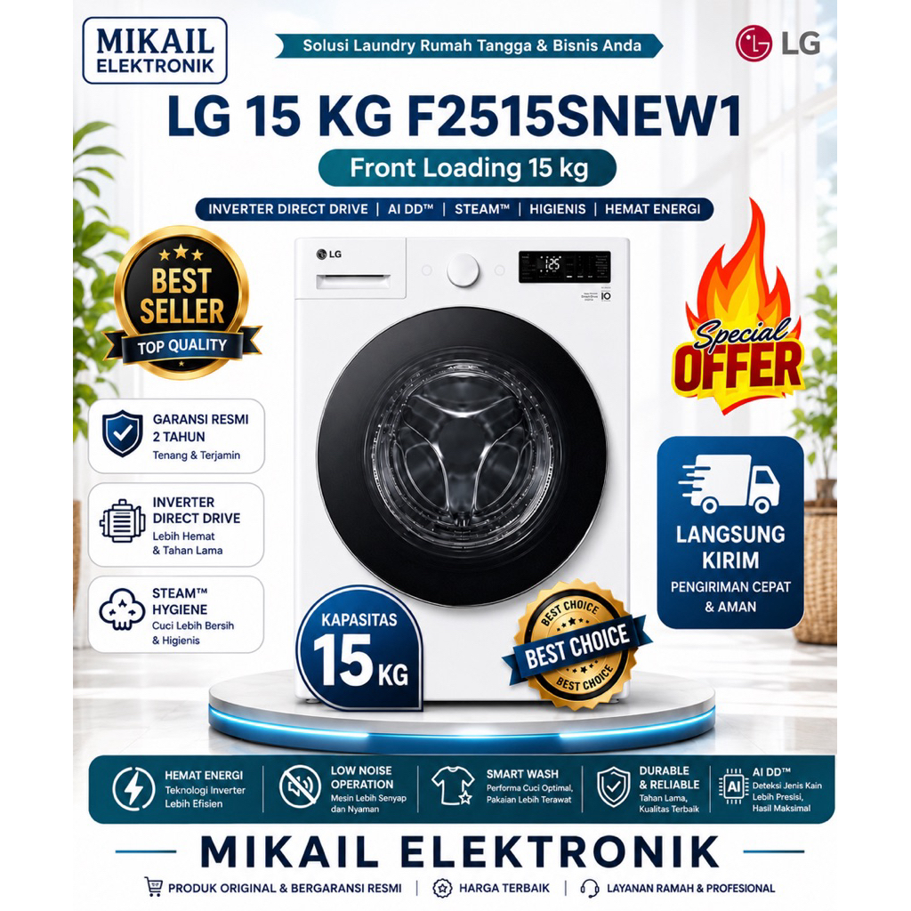 MESIN LAUNDRY STACK MESIN CUCI LG 15 KG DRYER SPEEDQUEEN 15 KG