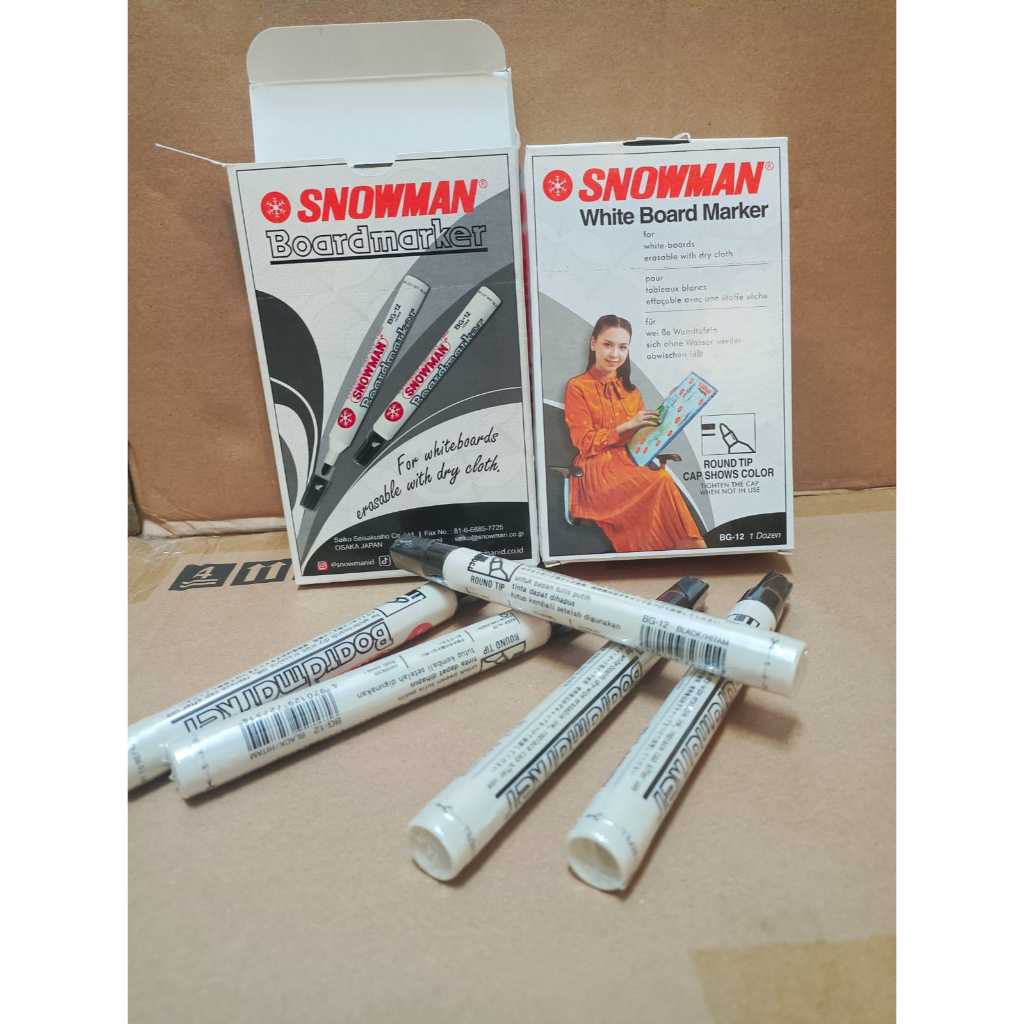 Spidol Snowman White Board 1 Pak