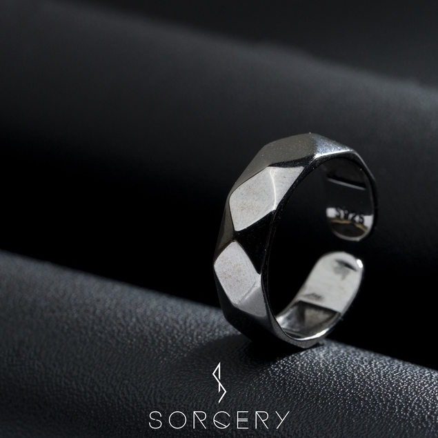 SORCERY 925 Silver Ring CST Cincin Perak Emas Hitam Unisex Pria Wanita