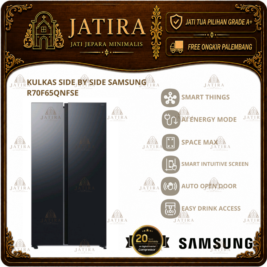 Kulkas Side by Side SAMSUNG R70F65QNFSE | Kulkas Samsung 2 Pintu Murah Palembang | Elektronik Murah 