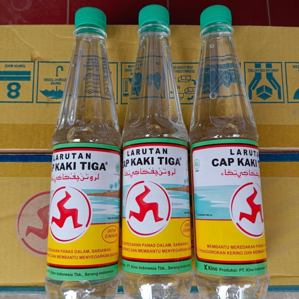 1 DUS - Larutan Cap Kaki Tiga 500ml isi 24 botol - Meredakan Panas Dalam, Mengandung Mineral Alami, 