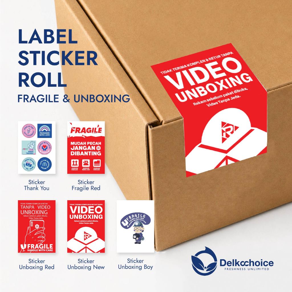 Stiker Unboxing/Label Video Unboxing/Sticker Unboxing Label Pengiriman