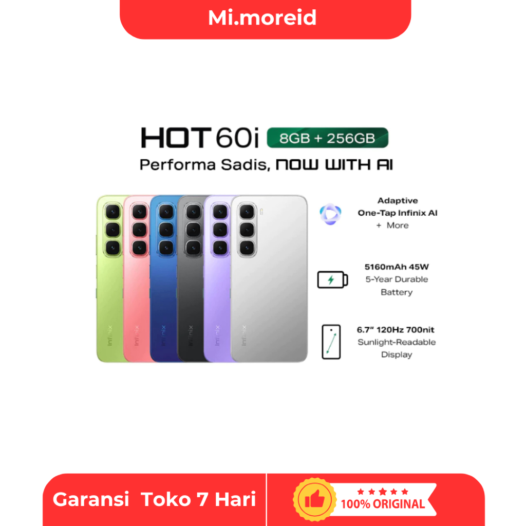 EX DISPLAY Infinix Hot 60i 8/256GB - Up to 16GB Extended RAM - Helio G81 - 6.7 inch 120Hz HD+ - 50MP