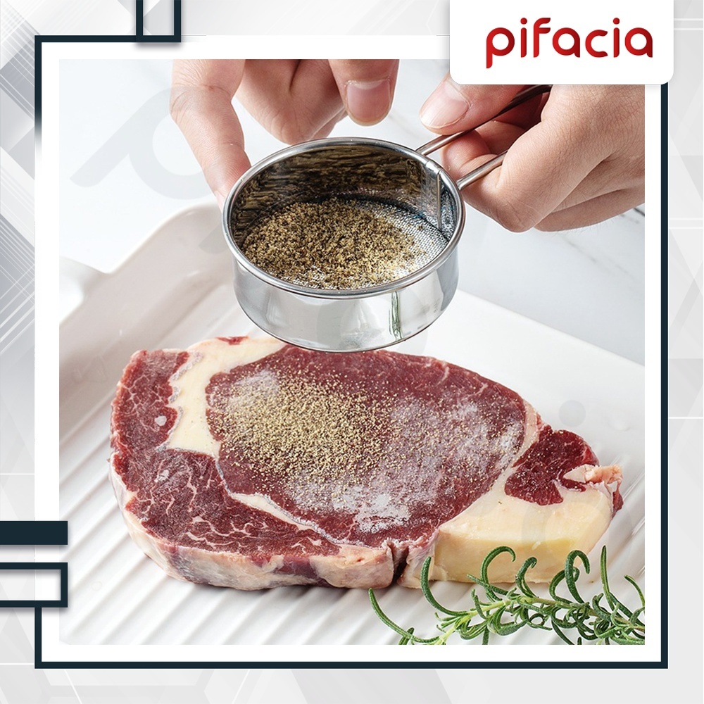 PIFACIA Saringan Bubuk Stainless Steel Serbaguna Ayakan Tepung Bumbu Kopi Teh Gula Filter Mesh Halus