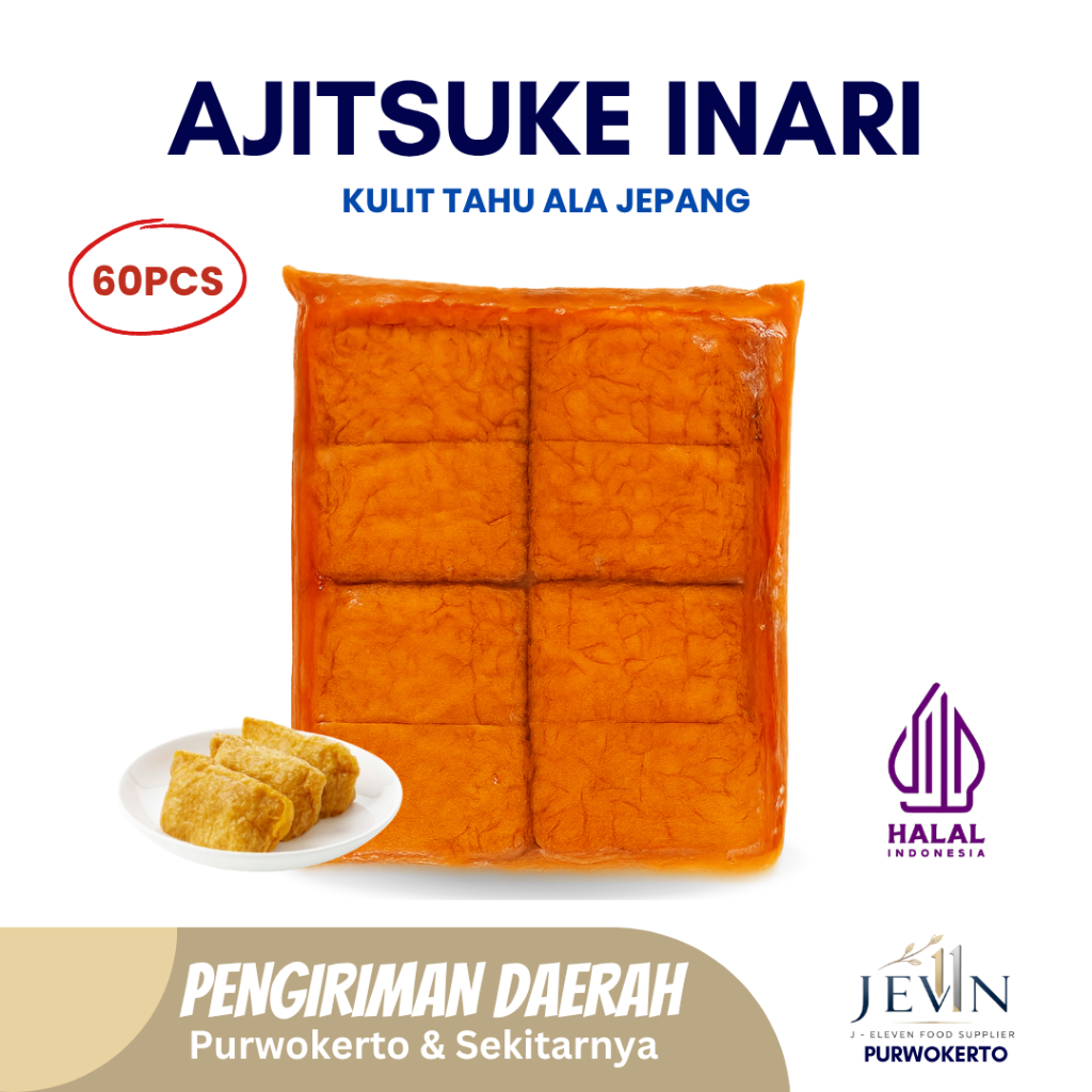 Ajitsuke Inari Kulit Kantung Tahu Jepang Misuzu Sushi 60PCS HALAL Seasoned Beancurd Fresh Frozen