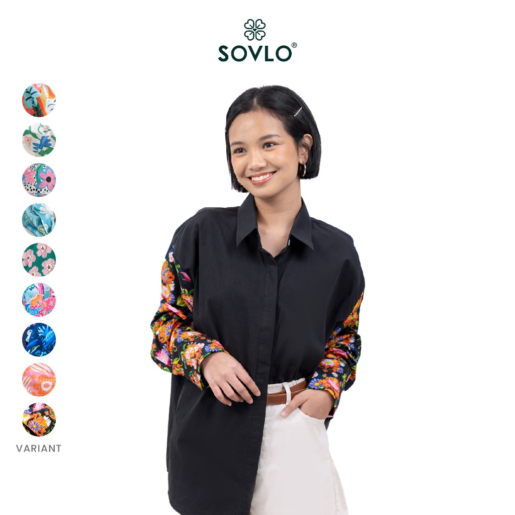 SOVLO Alice Oversized Shirt - Kemeja Fashion Wanita Lengan Panjang