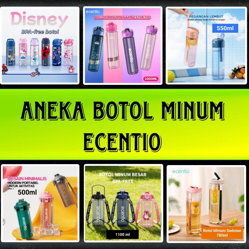 BOTOL MINUM ECENTIO / BOTOL MINUM PORTABLE SPORT / BOTOL MINUM ANAK