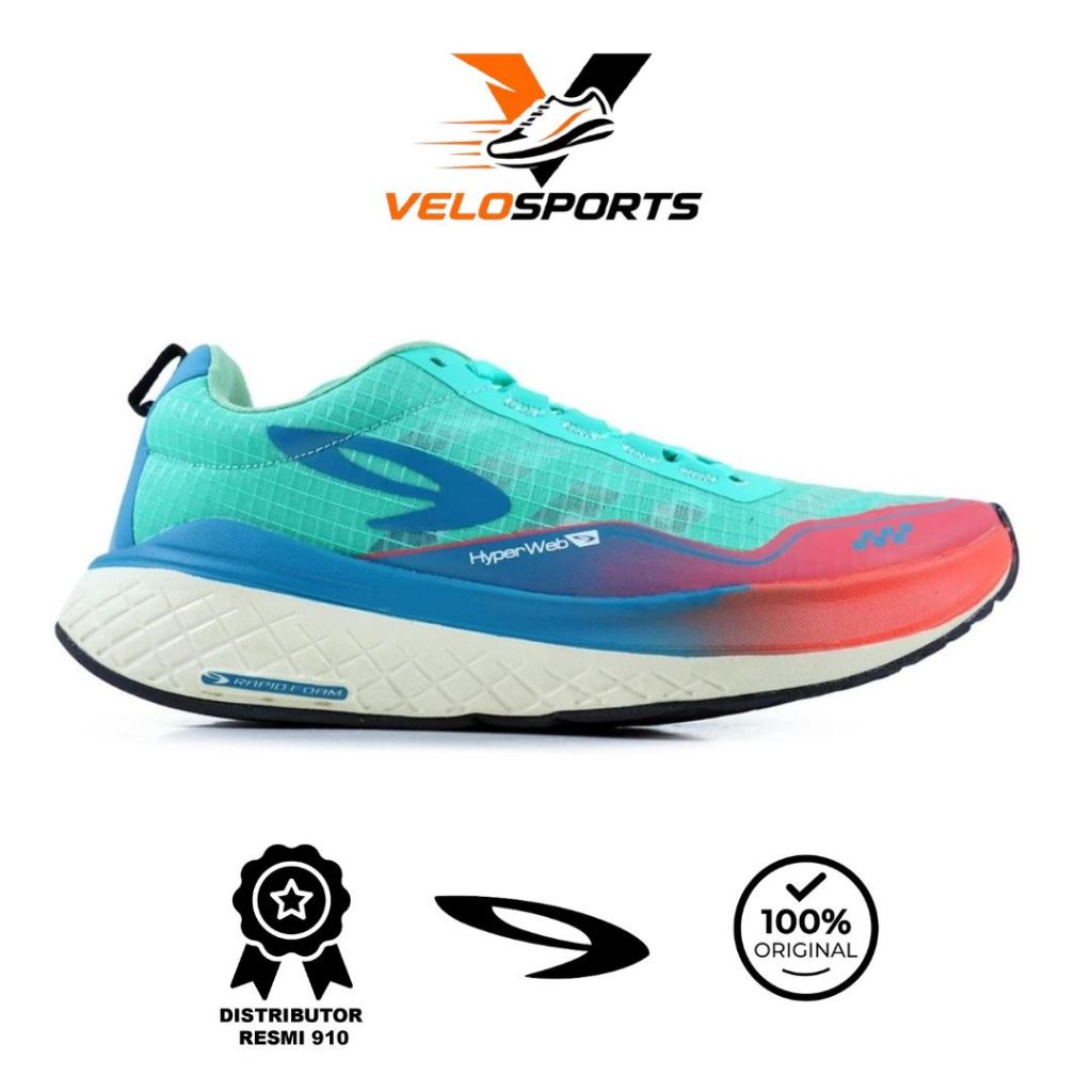 910 NINETEEN SHOES ULTRA EKIDEN HIJAU-AURORA/MERAH/HIJAU-TOSCA Running Sepatu Outdoor Outdoor