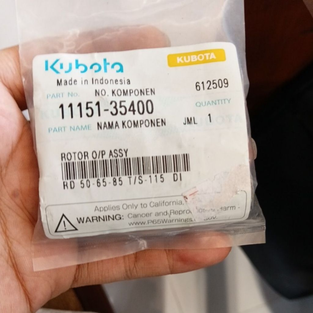 Retor Pompa Oli Kubota RD 85 Ori