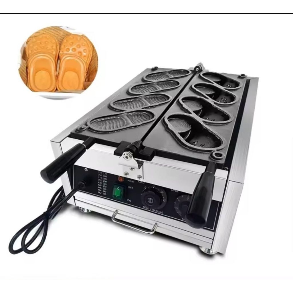 Mesin Pencetak Waffle Bentuk Sandal Crocs Viral Cetakan Waffel Kue Koin