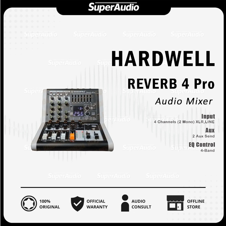 Hardwell Reverb 4Pro Audio Mixer 4 Channel