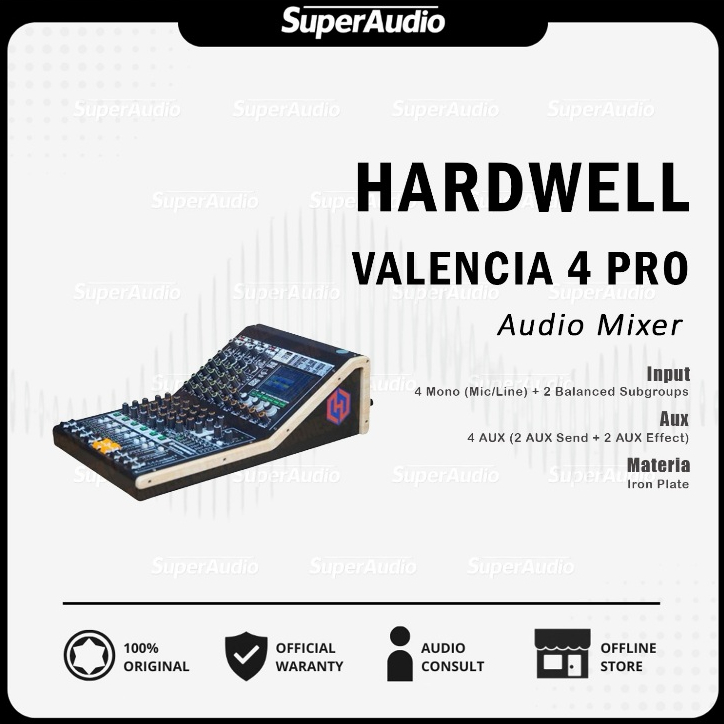 Hardwell Vintage 4 LB Audio Mixer 4 Channel