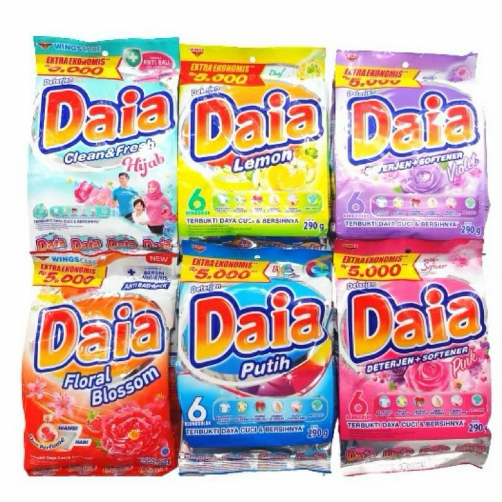 DAIA BUBUK 5000 DAIA DETERJEN POWDER BUBUK SOFTENER 245 GR ROMANTIC PINK CLEAN FRESH HIJAB FLORAL BL