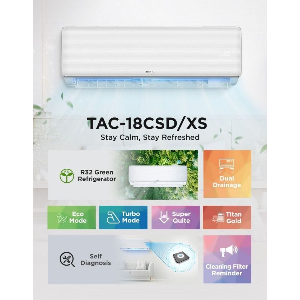 AC TCL TAC-18CSD AC STANDAR 2 PK GOLD FIN 18CSD