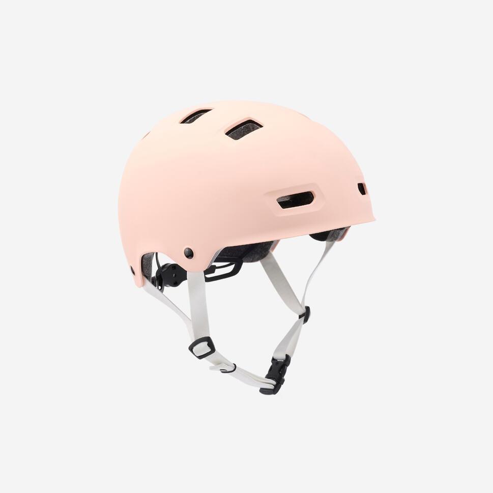 Decathlon Oxelo/BTWIN Inline Skating Skateboarding Scootering Helmet Mf500 - Bridal Pink - 8586685