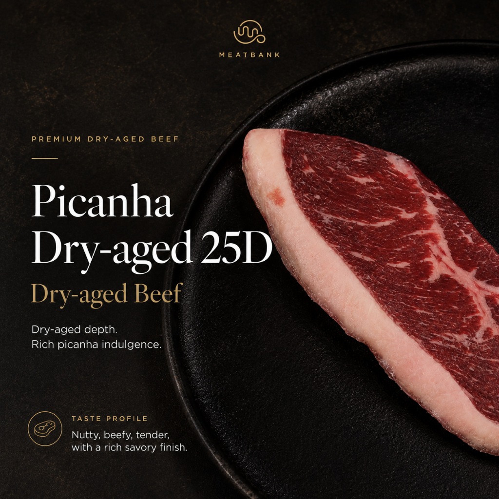 MEATBANK DRY AGED PICANHA Angus Beef Sirloin Wagyu Steak AUS PICANHA ANGUS 21DAYS DRYAGED BEEF
