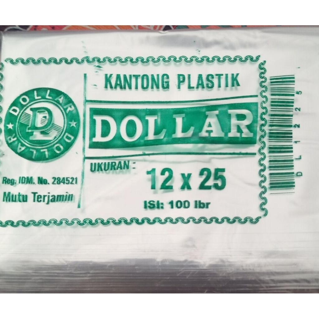 Plastik bening dollar 12 x 25