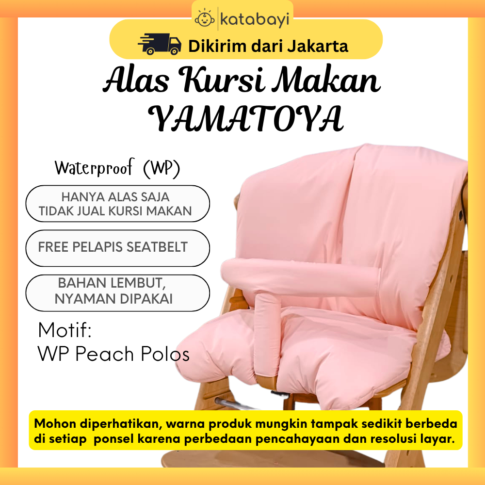 Alas Kursi Makan Bayi Yamatoya PEACH POLOS Suku Suku Waterproof