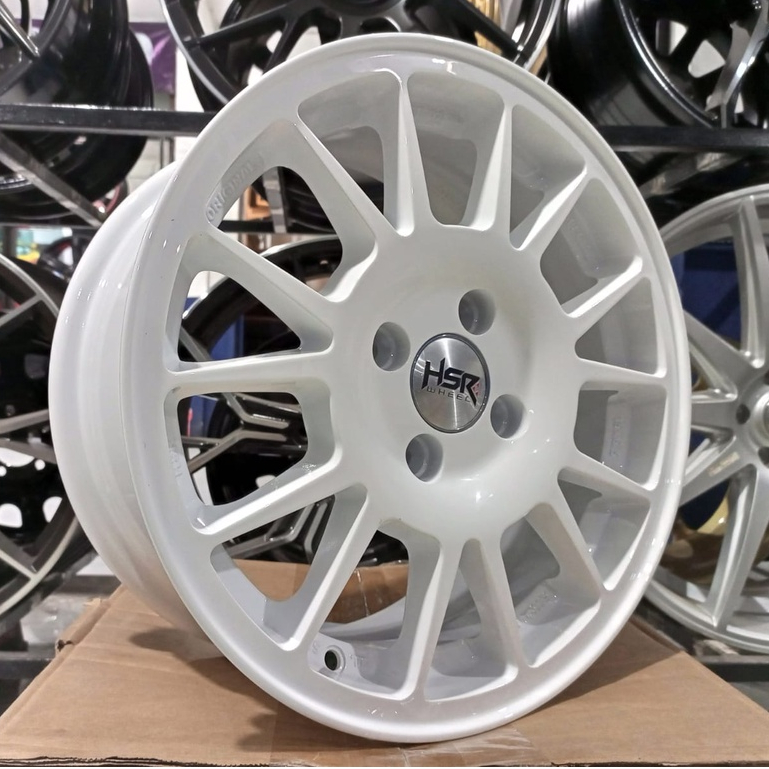velg mobil racing rally ring 15 warna putih hsr fe02 velg pnp agya brio sigra