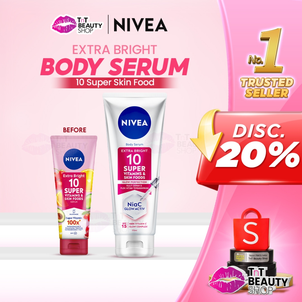 NIVEA Bright Body Serum 10 Super Vitamin & Skin Food + Niacinamide SPF15 170mL | TnT Beauty Shop