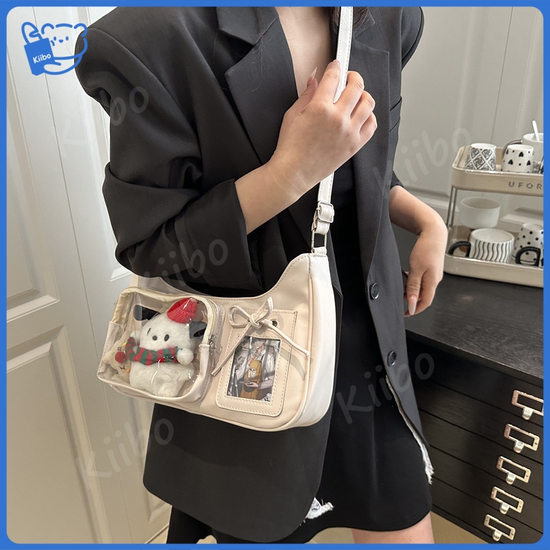 Selempang Wanita Transparan Tas Selempang Transparan Wanita Pouch Bening dengan Resleting