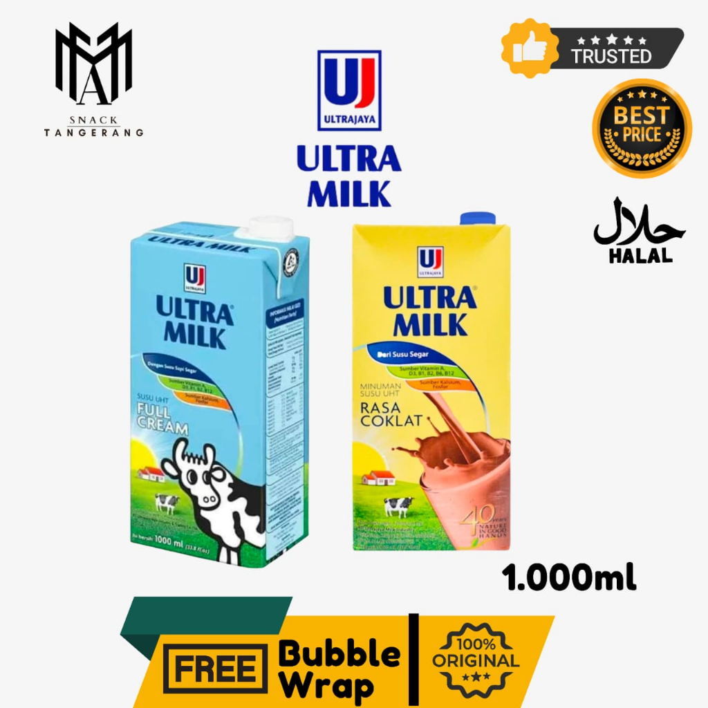 Ultra Milk Susu UHT Full Cream Chocolate 1000 ML - Satuan
