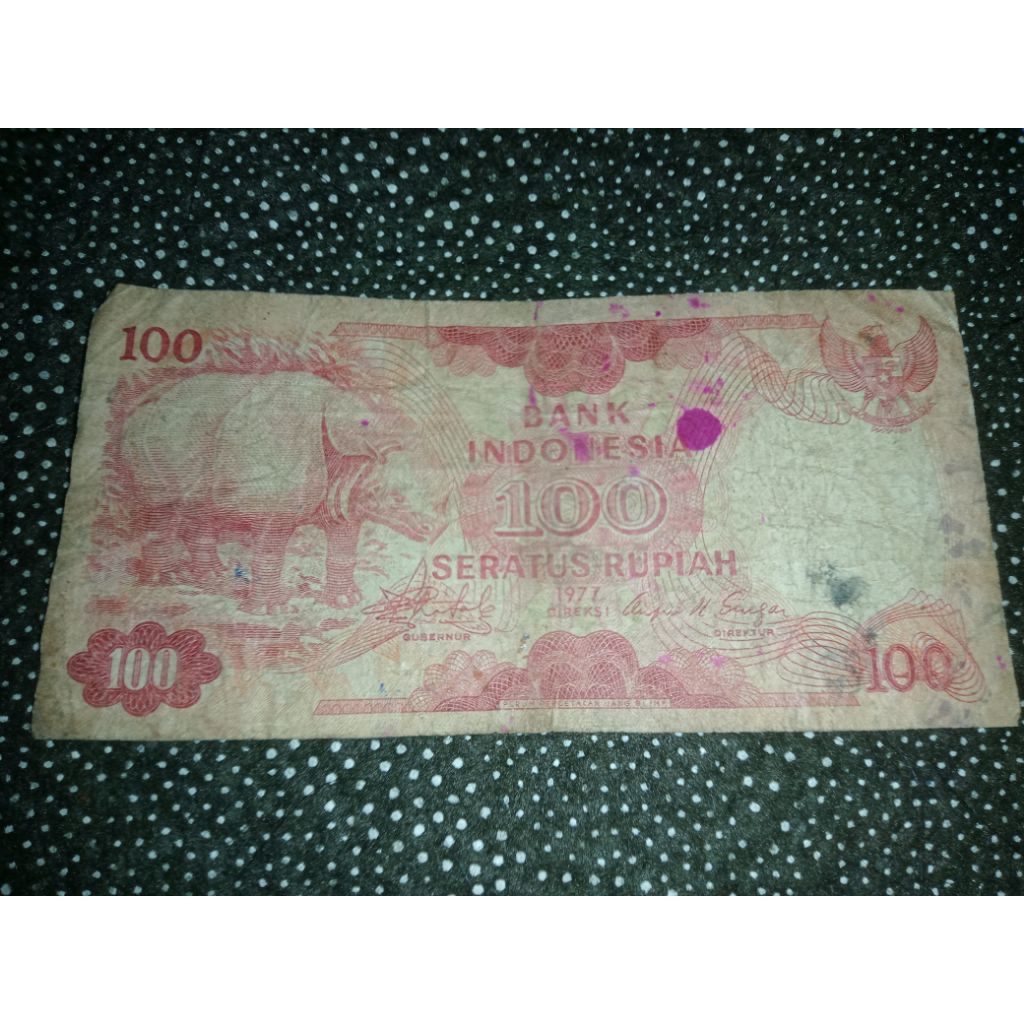 koleksi, antik 100 rupiah 1977 & 5 rupiah 1974