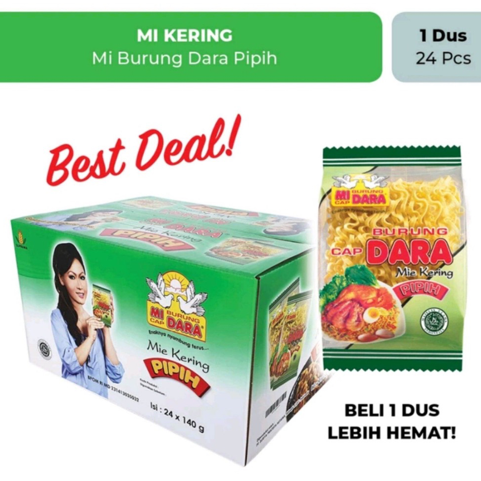 MIE BURUNG DARA PIPIH HIJAU 1 DUS ISI 24 BKS