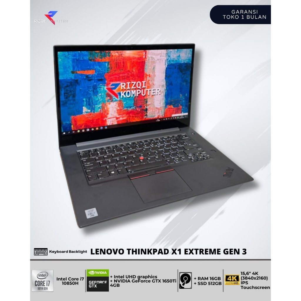 Lenovo Thinkpad X1 Extreme Gen 3 Intel Core i7-10850H RAM 16GB SSD 512GB bgh