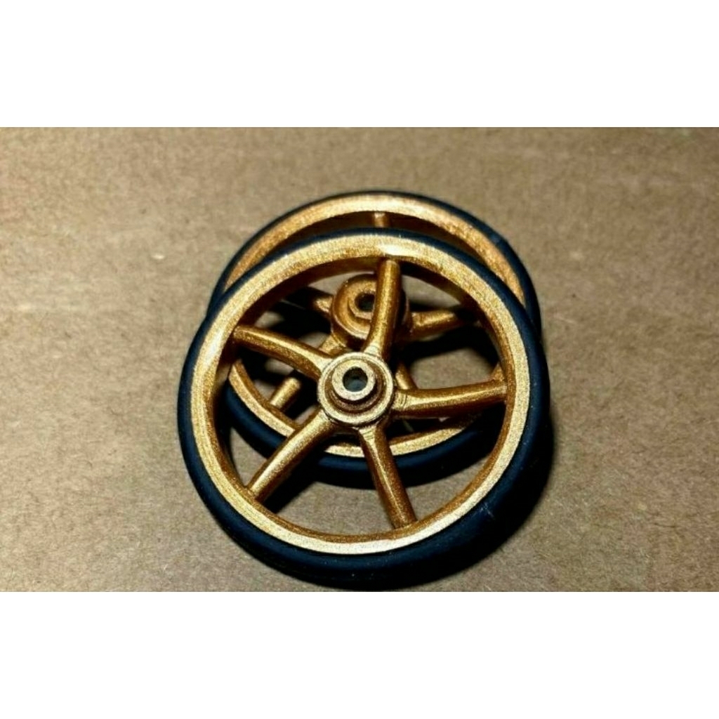 MINIATUR VELG RCB GOLD (Satu Pasang velg+ban)