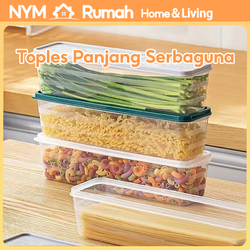 NYM Rumah-5PCS Toples Panjang Serbaguna Food Grade Wadah Penyimpanan Spaghetti Mie Ikan Snack Makana