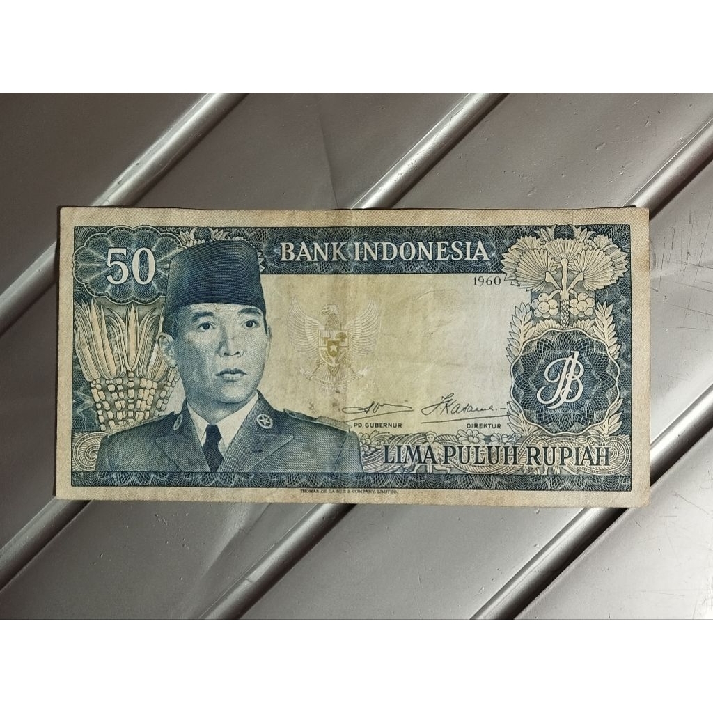 50 rupiah Sukarno tahun 1960 asli masih bagus
