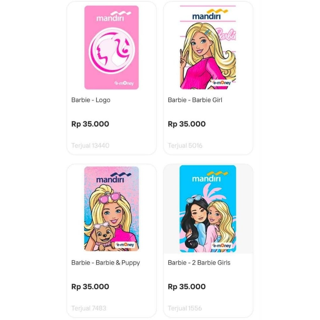 kartu e money mandiri barbie