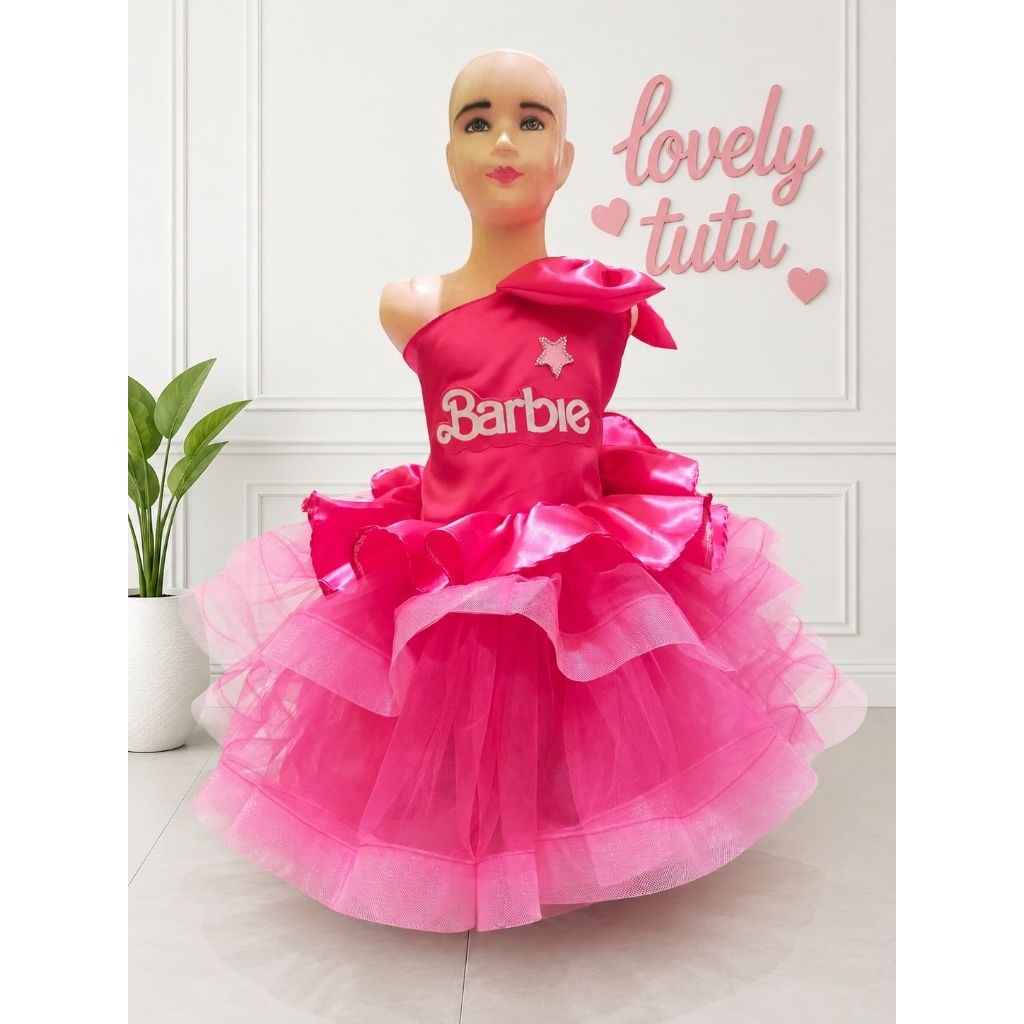 Gaun anak tema barbie baju barbie baju anak cewek barbie baju custom barbie free bando realpict