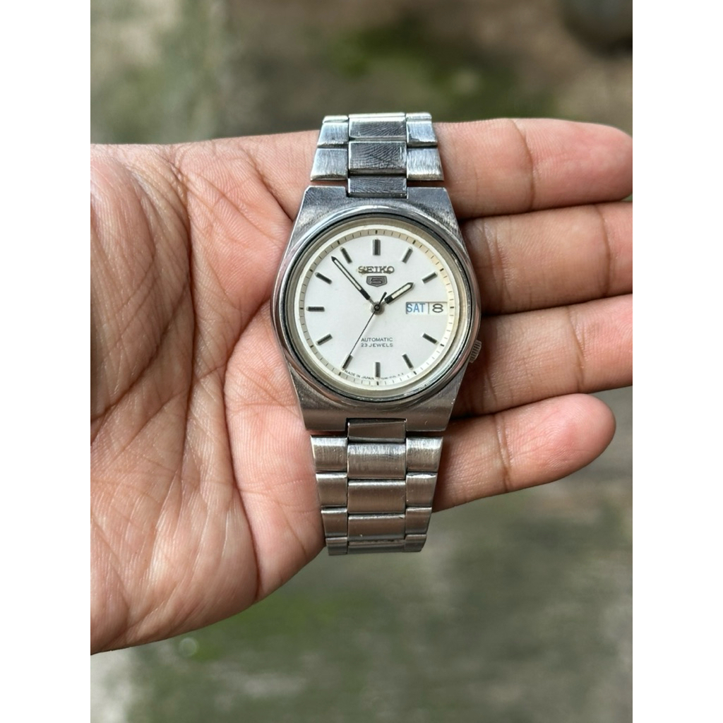 preloved jam tangan vintage seiko 5 automatic 7s36 dial bersih