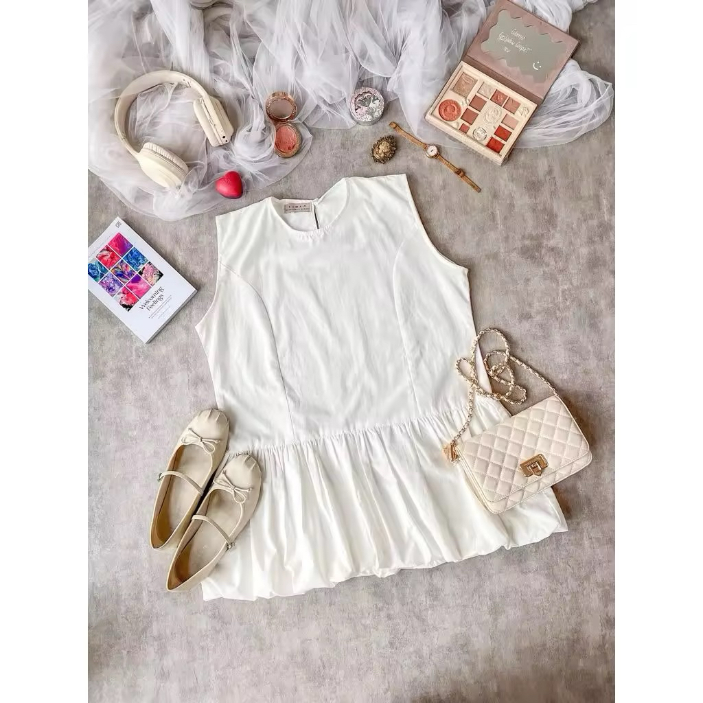 PRELOVED INNER BLOUSE TANPA LENGAN BALON BLOUSE KOREAN STYLE ATASAN WANITA INNER WANITA MODEL BAWAH 