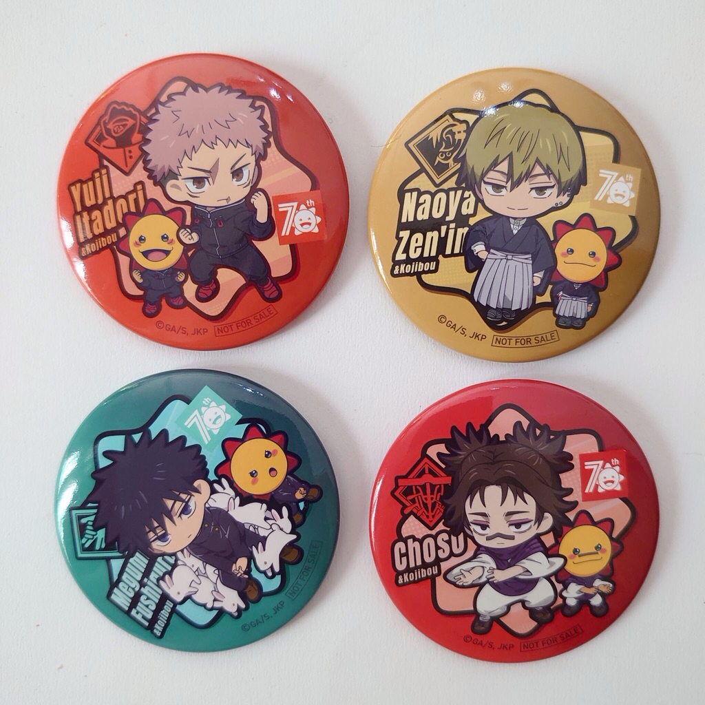 Jujutsu Kaisen x Kojima Official Can Badge Pin - Yuuji Naoya Megumi Choso