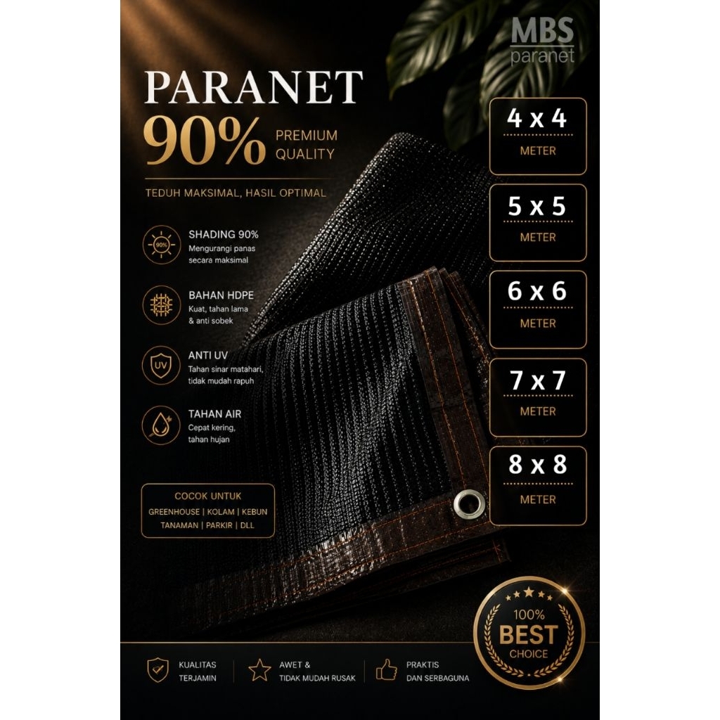 PARANET HDPE 90% ANTI UV DAN HUJAN UKURAN COSTUM