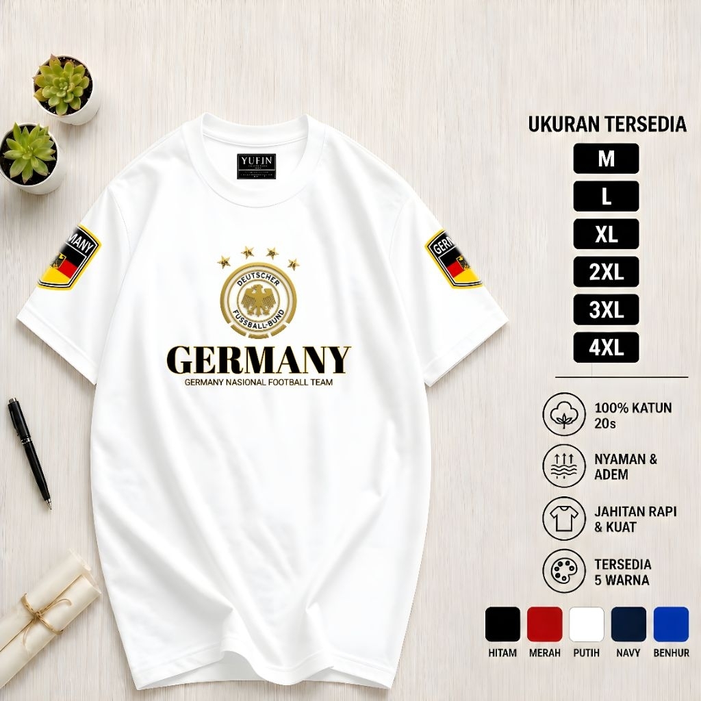 T-shirt Kaos pria Germany style Katun 20s premium / Kaos pria original Katun 20s tebal / Baju kaos p