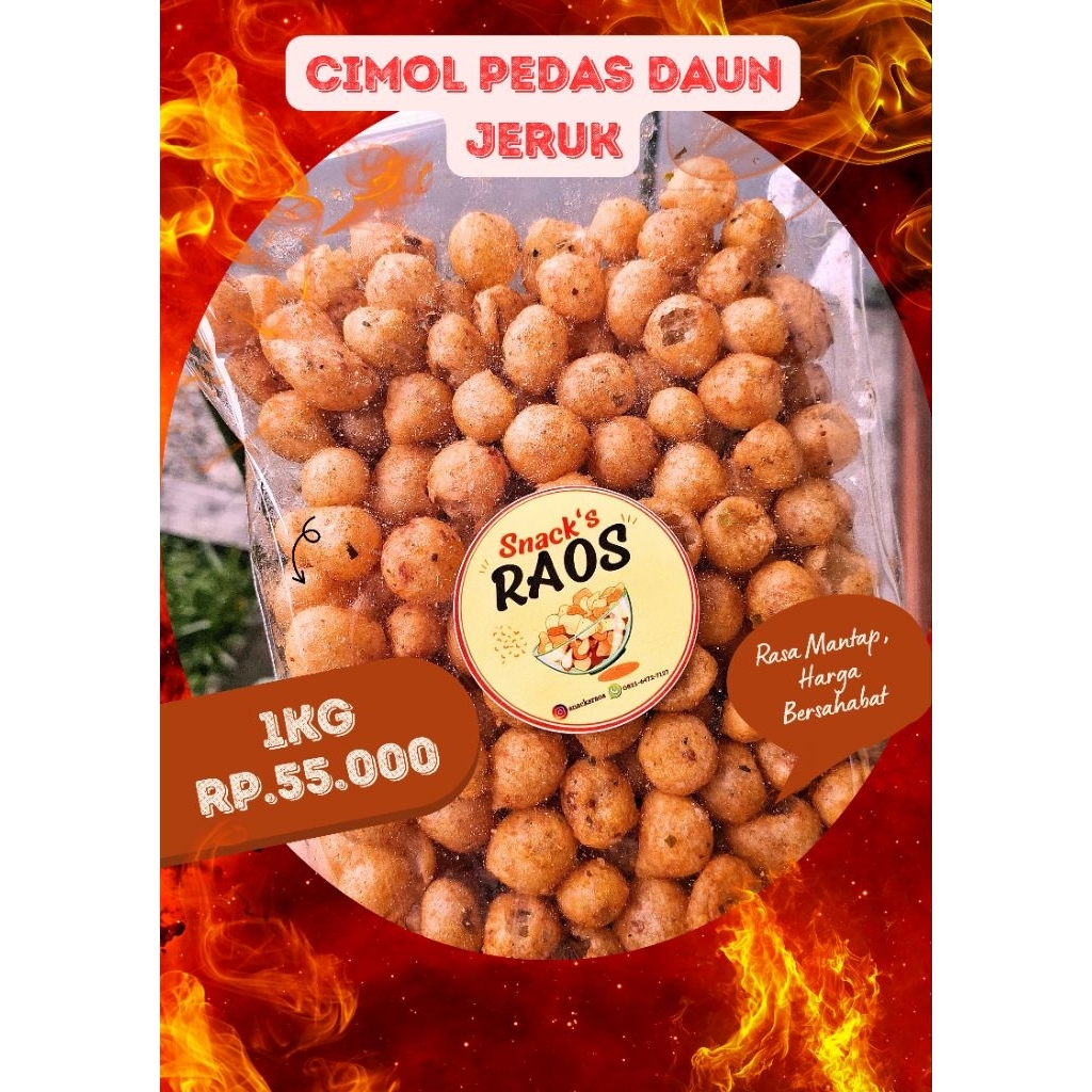 Cimol kering Pedas daun jeruk 250 Gram