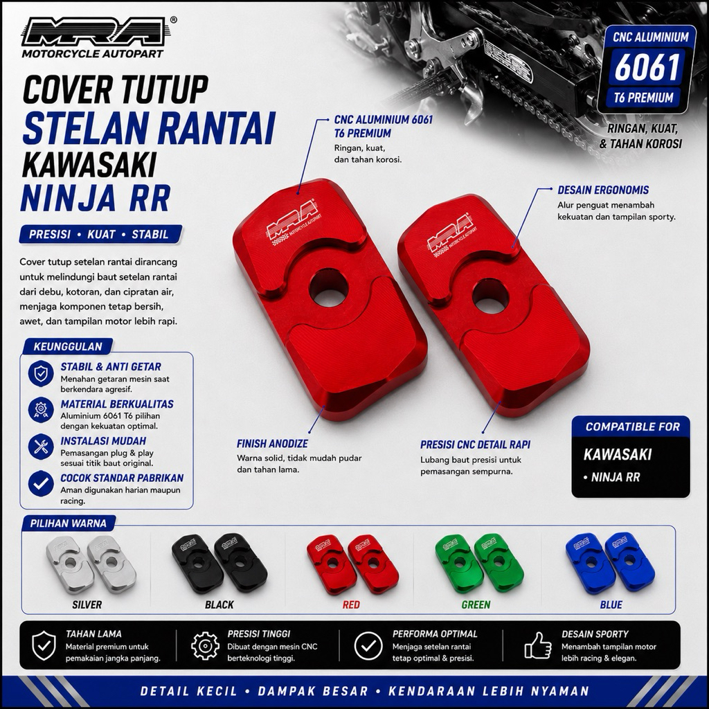 Cover Tutup Ujung Anting Stelan Rantai Kawasaki Ninja R SS