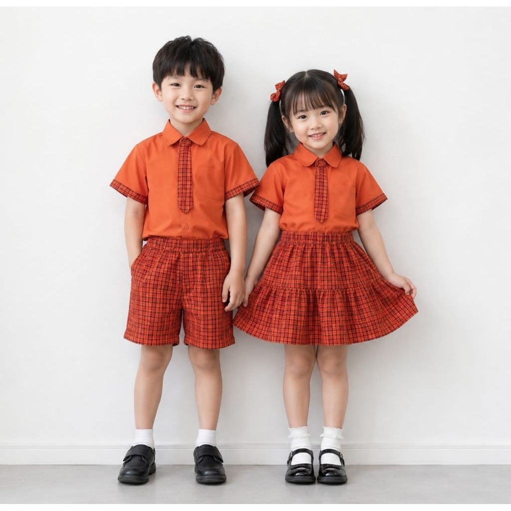 seragam nobita orange/seragam sekolah anak/seragam sekolah tk/seragam sekolah anak tk/seragam sekola