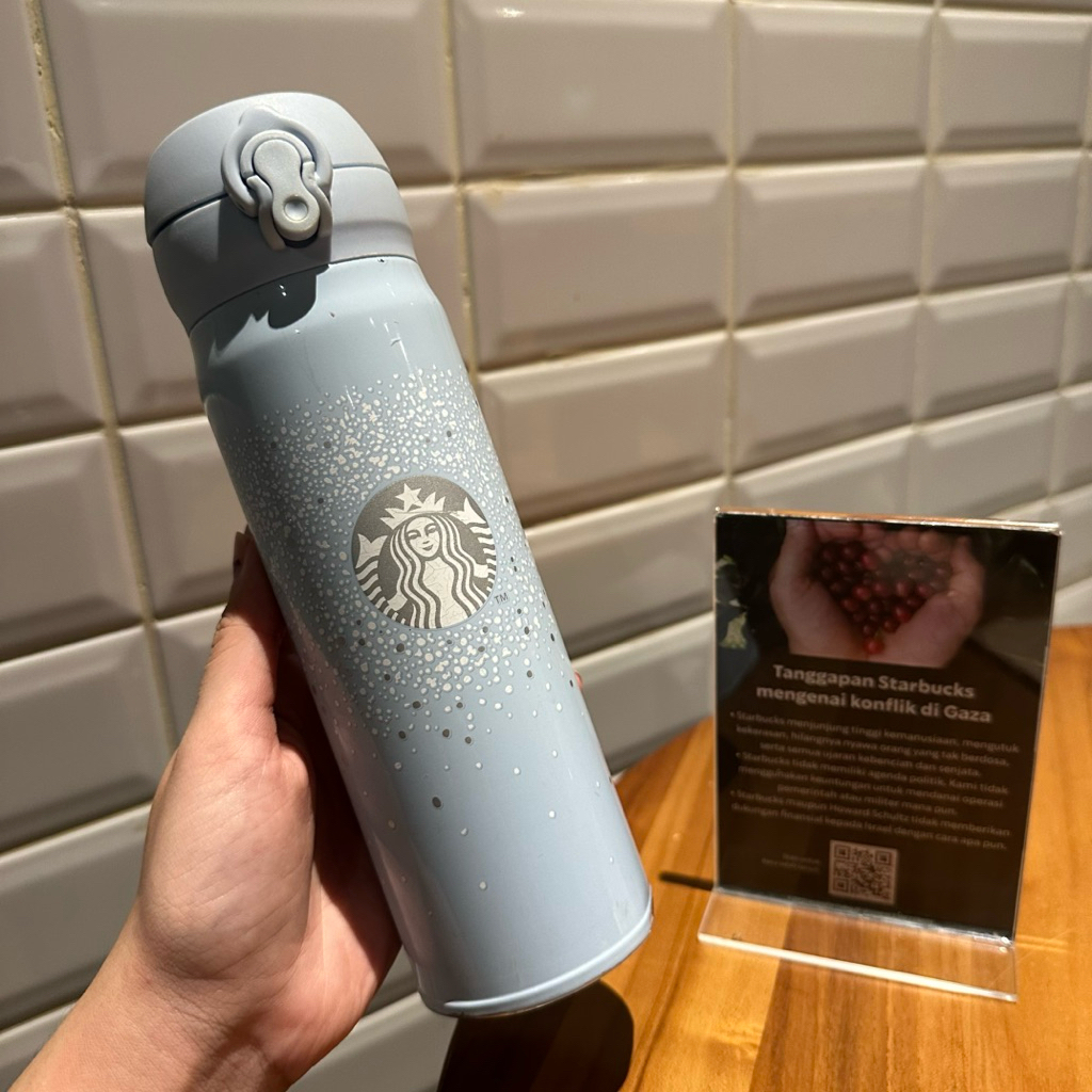 Preloved Tumbler Starbucks Thermos Snowy Soft Blue Stainless Original Starbucks