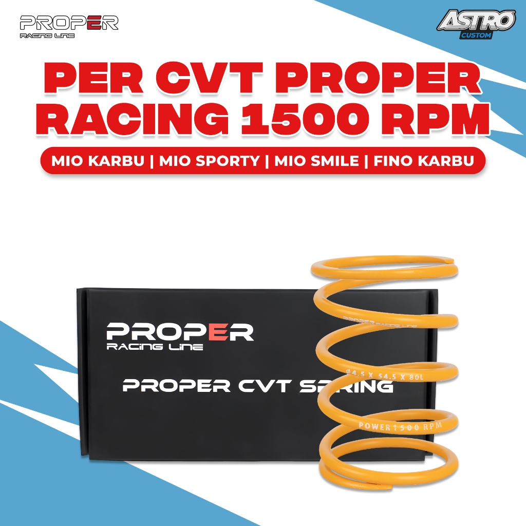 Proper Per CVT 1500 RPM Mio Karbu Sporty Smile Fino Soul Racing Line Spring Pulley Upgrade CVT