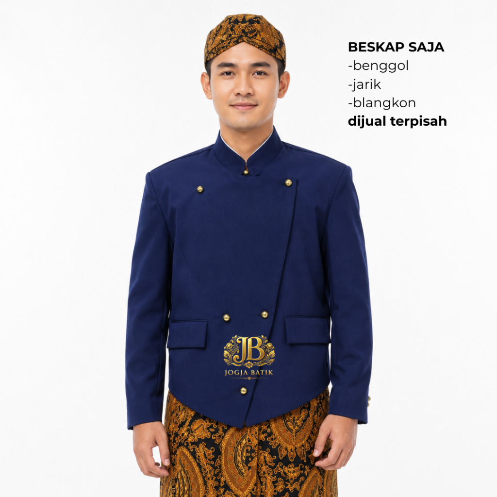 Beskap Solo Biru Navy