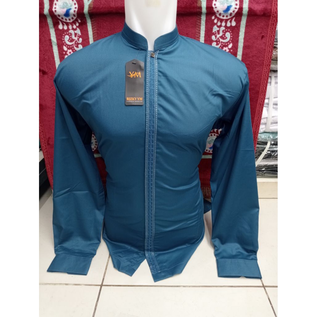 YAKIN STORE 1986-Baju kemeja Koko pria modrent ellegan simpel mewah-koko pria muslim dewasa original