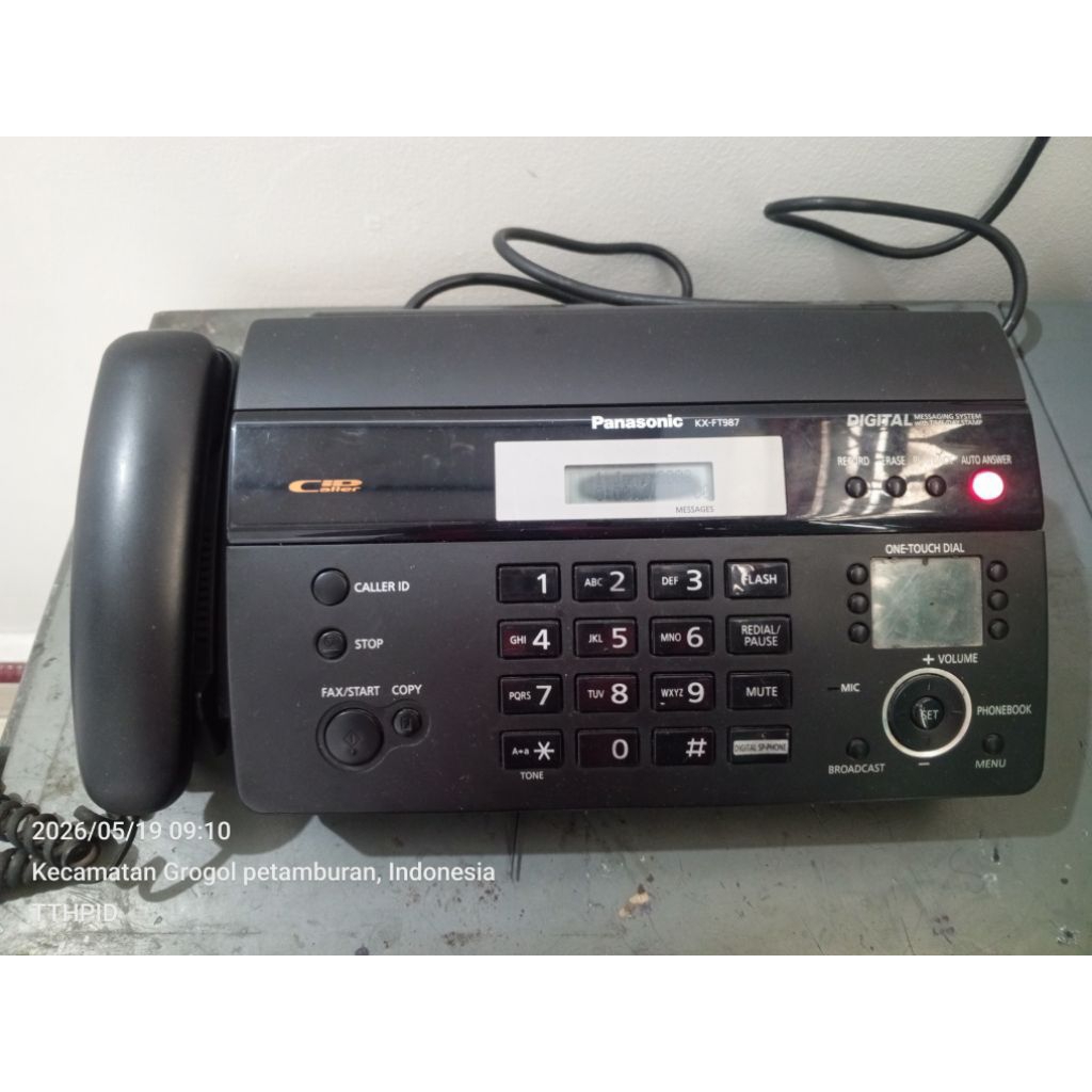 Mesin Fax Faximile Panasonic KX-FT987 Second Bekas Original Thermal Paper Auto Cutter Digital Answer