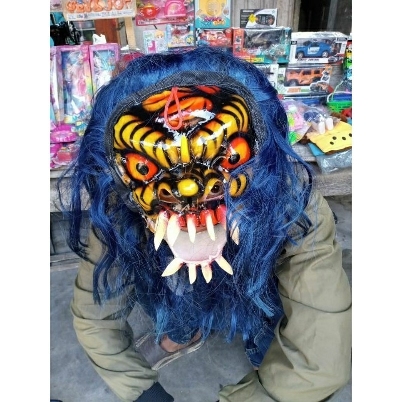 TERMURAH Topeng Buto Gedruk / Topeng Buto Rampak / Topeng Buto Ijo / Topeng Gedrug Mika Rambut Panja