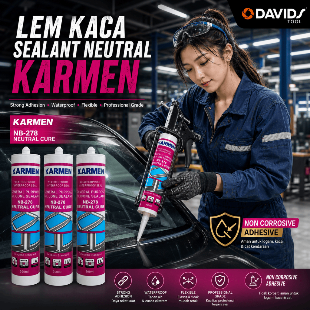 Lem Kaca Sealant Aquarium Mobil Wpc Wallpanel Silent Bening Clear Hitam Kuat Neutral Karmen