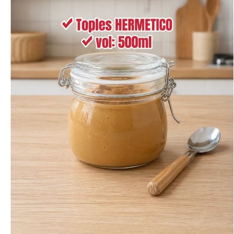 Hermetico Jar 500ml/ Hermetico Jar/ Glass Jar with Clamp Lid/ Hermetico Canister TW089A